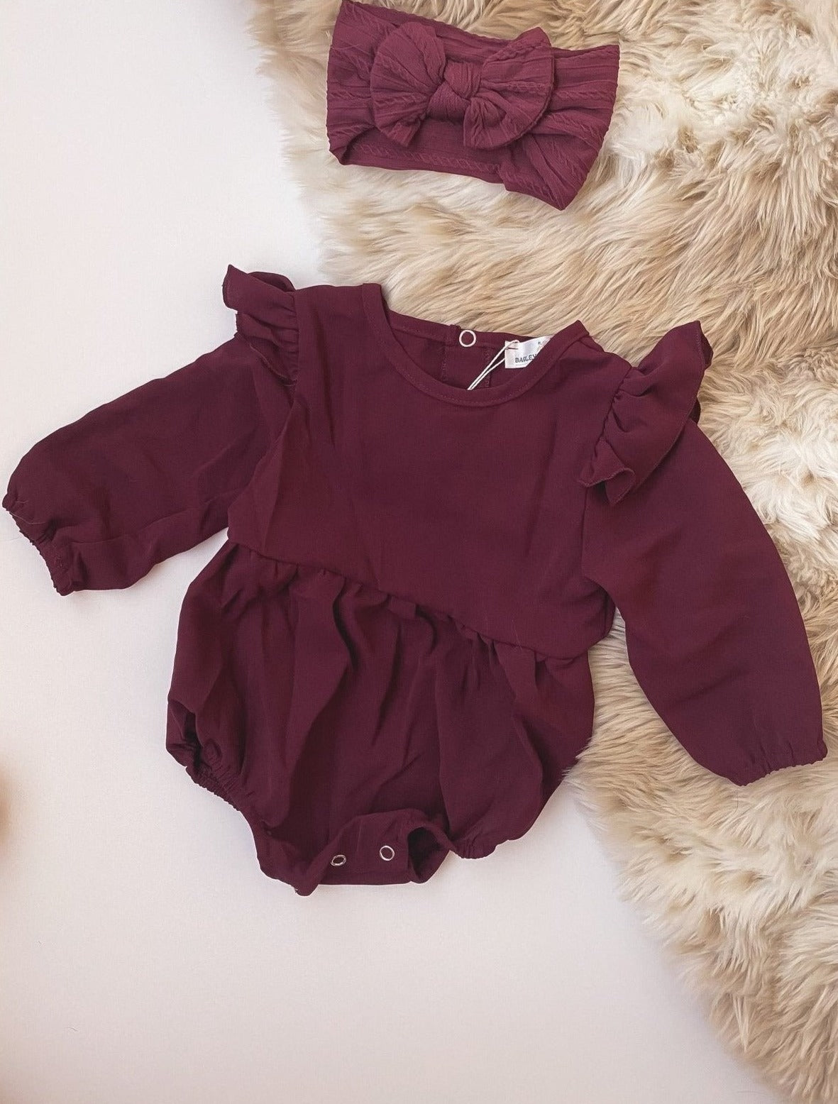 Rhodes Bubble Shorty Romper-Burgundy