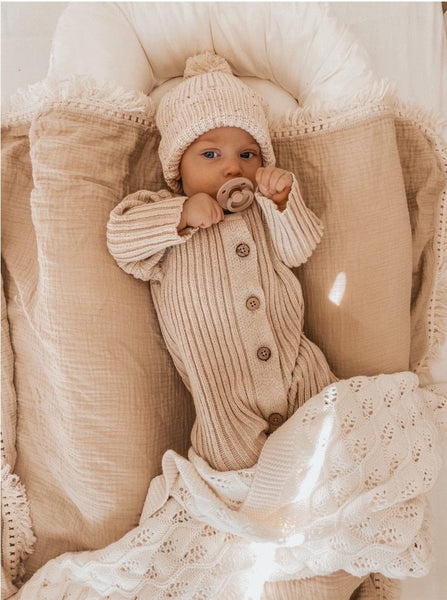 Ribbed Romper Honey Milk Cozy Baby Romper – Brave Little Lamb