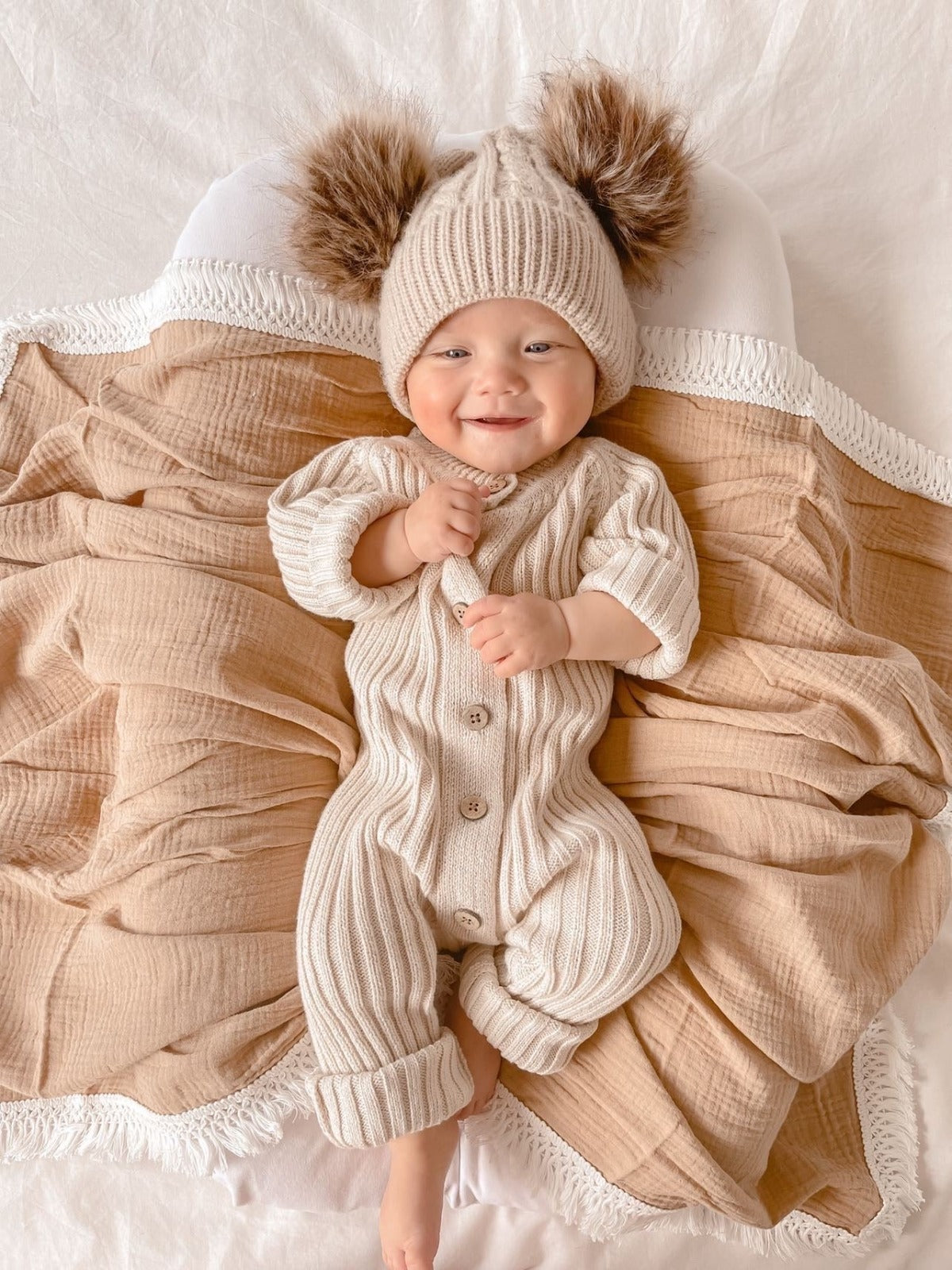 Ribbed Romper Honey Milk Cozy Baby Romper