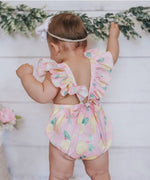 Shiloh Ruffle Back Romper - Pink Lemonade