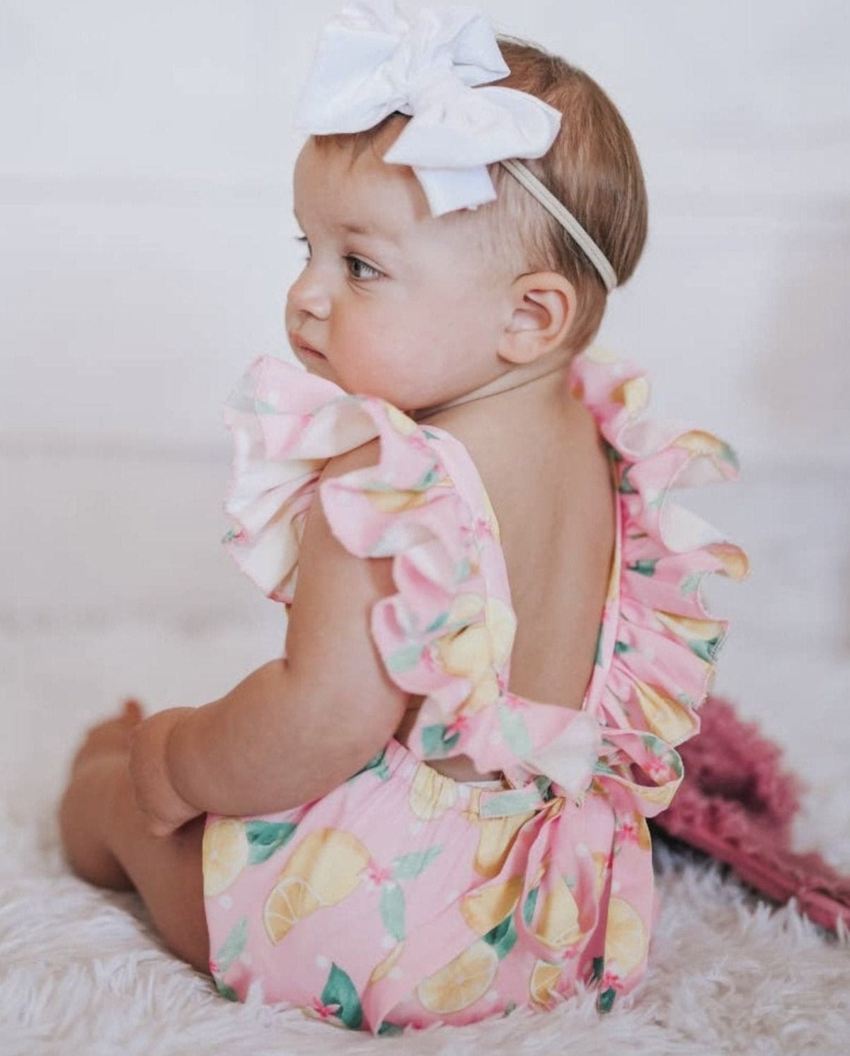 Shiloh Ruffle Back Romper - Pink Lemonade