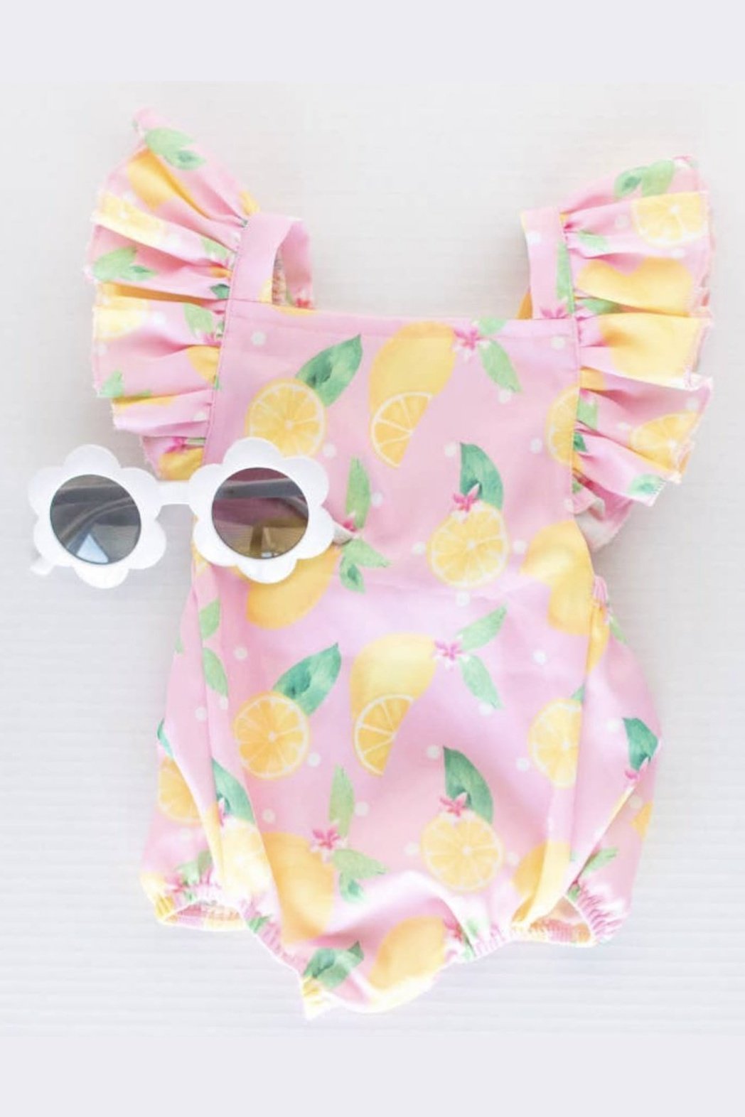 Shiloh Ruffle Back Romper - Pink Lemonade