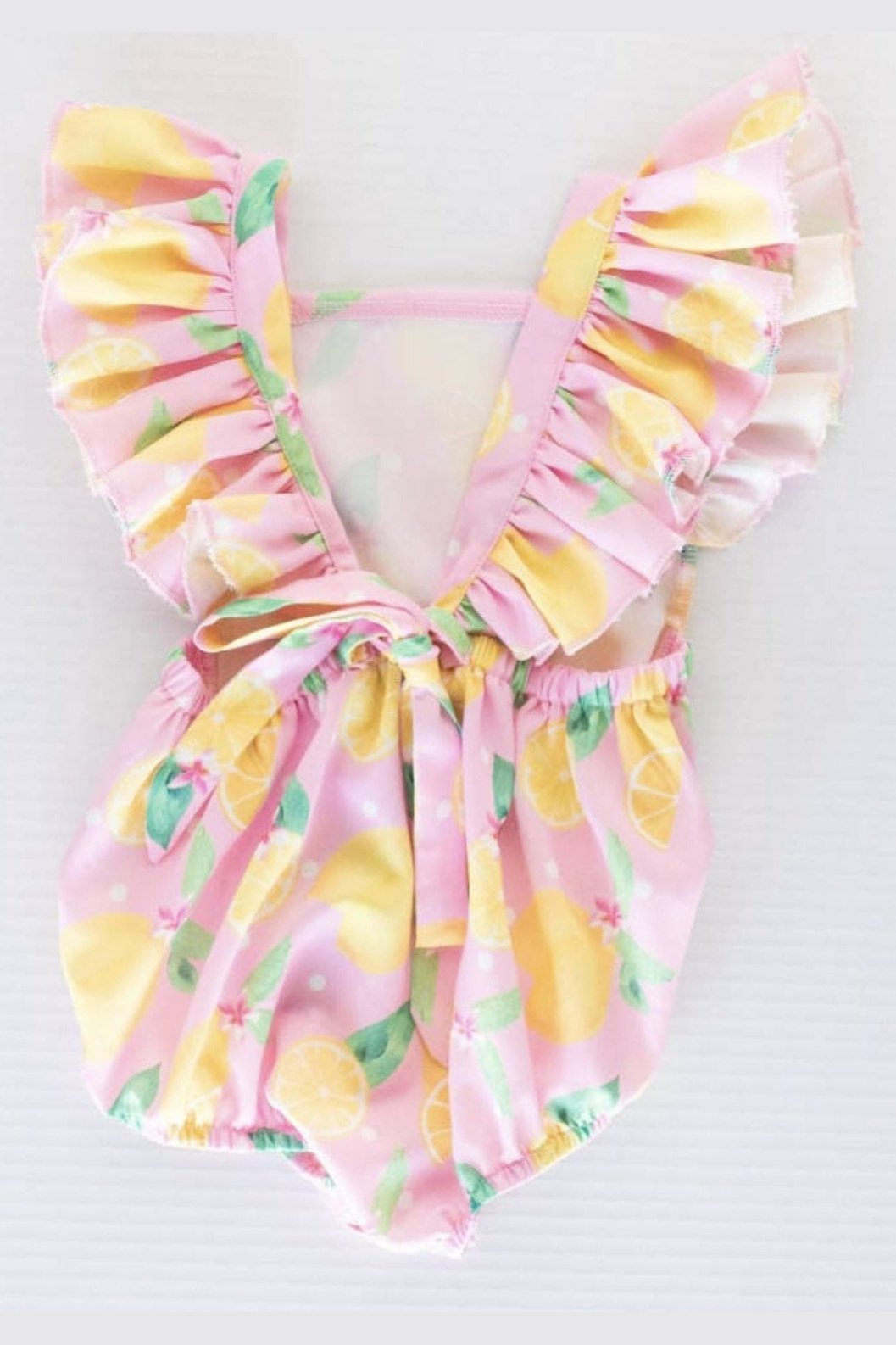 Shiloh Ruffle Back Romper - Pink Lemonade