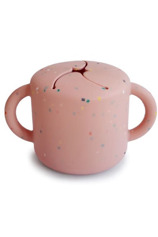 Silicone Snack Cup-Powder Pink Confetti