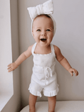Load image into Gallery viewer, Sleeveless Ruffle Romper-White
