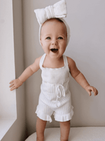 Sleeveless Ruffle Romper-White