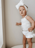 Load image into Gallery viewer, Sleeveless Ruffle Romper-White
