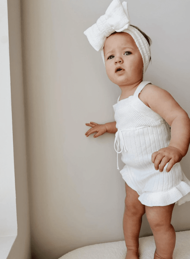 Sleeveless Ruffle Romper-White