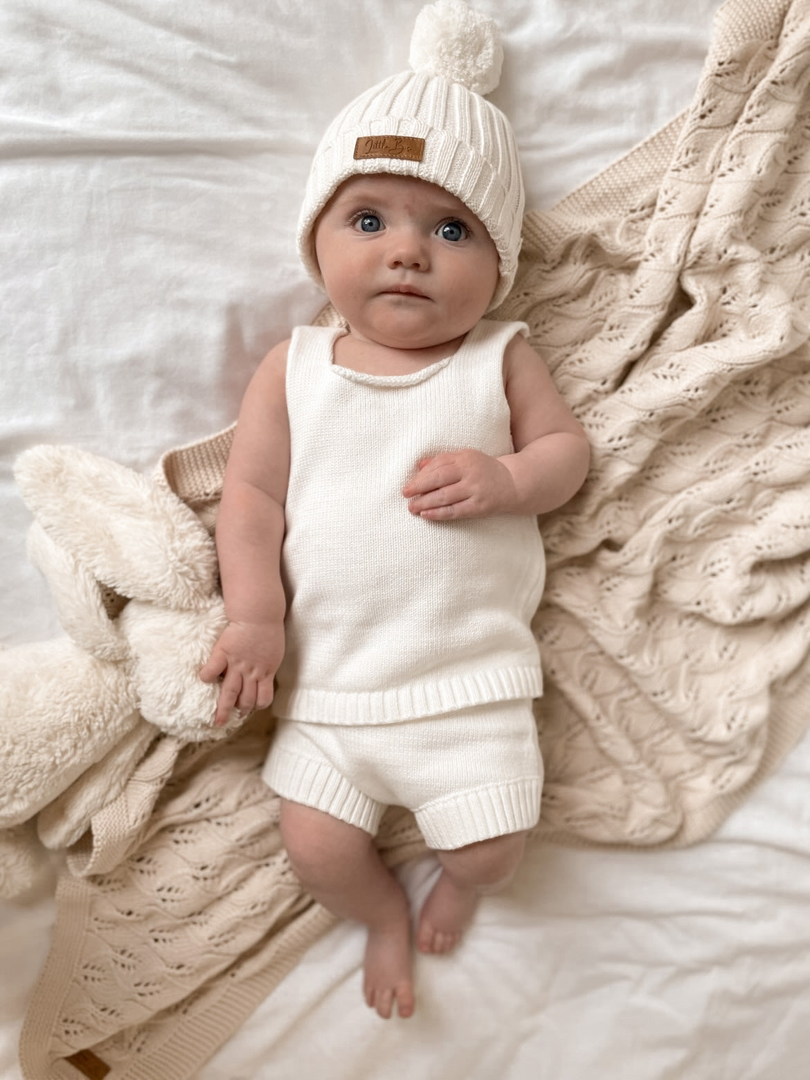 Summer Knit Shorts + Tank Set-MIlk