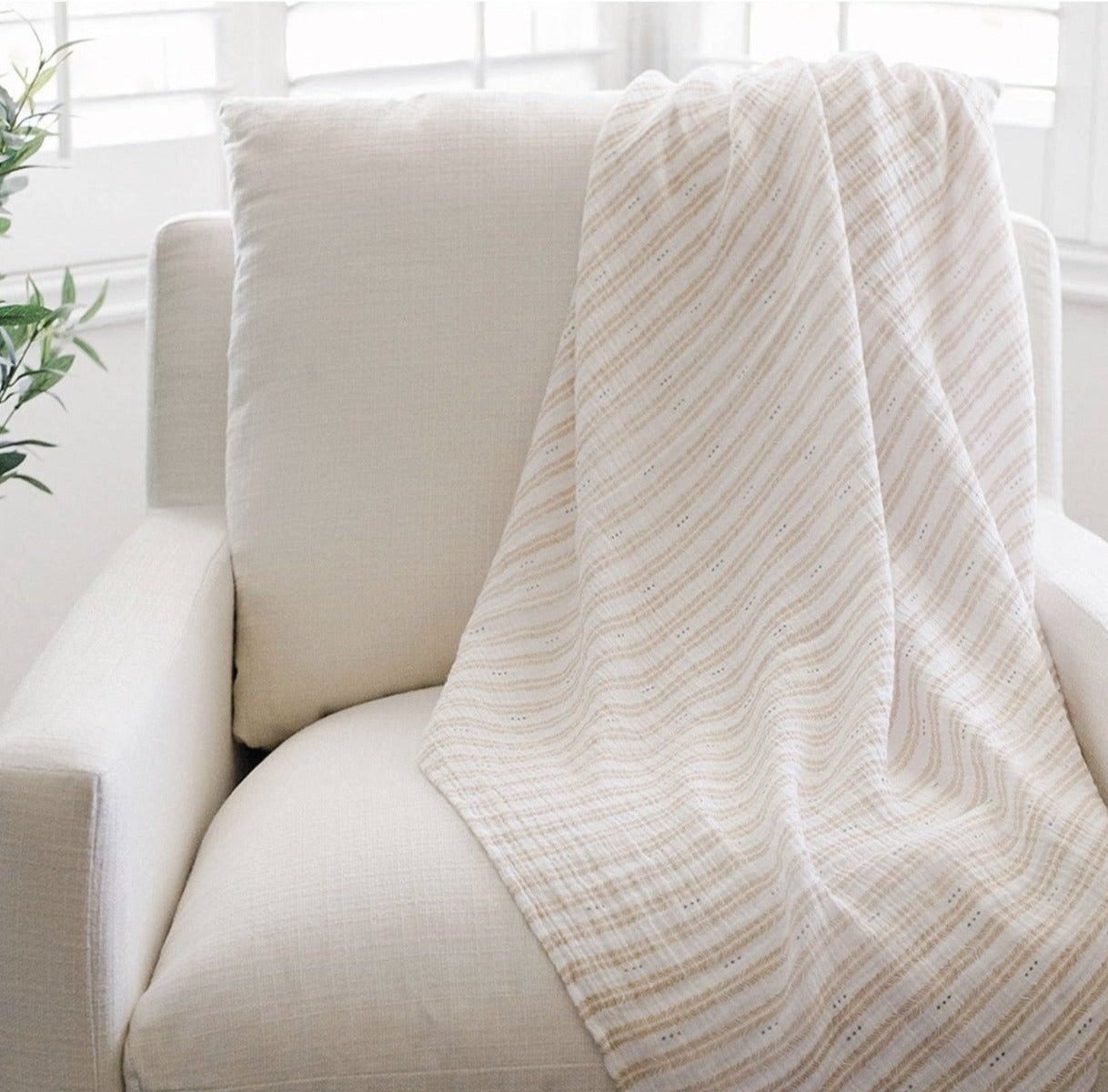 Swaddle Wrap-Neutral Herringbone