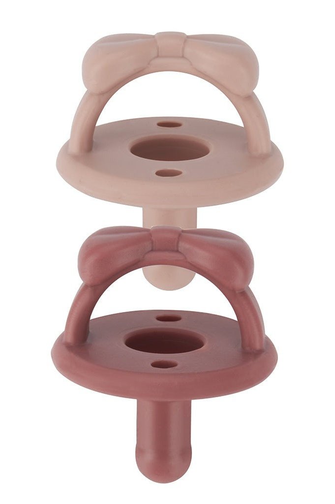 Sweetie Soother™ Pacifier Sets 2-pack -Clay + Rosewood Bows