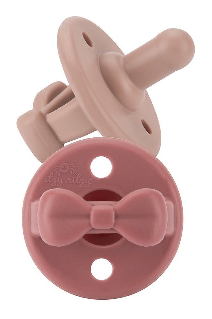 Sweetie Soother™ Pacifier Sets 2-pack -Clay + Rosewood Bows