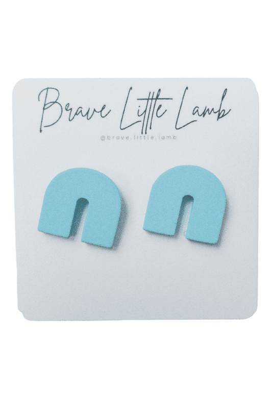 Willow Stud Earrings-Blue Arches