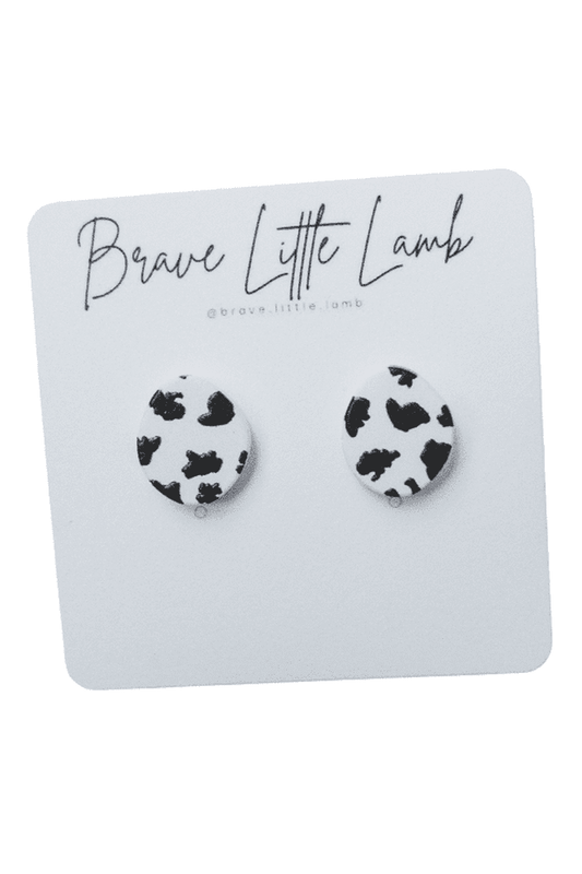 Willow Stud Earrings-Cow Print Ovals