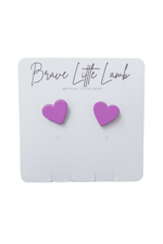 Willow Stud Earrings-Purple Hearts