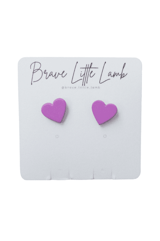 Willow Stud Earrings-Purple Hearts
