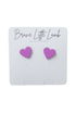 Willow Stud Earrings-Purple Hearts